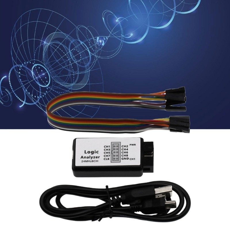 24MHz USB Logics Analyzers 8 Channel for Circuit Debugging Embedded Development