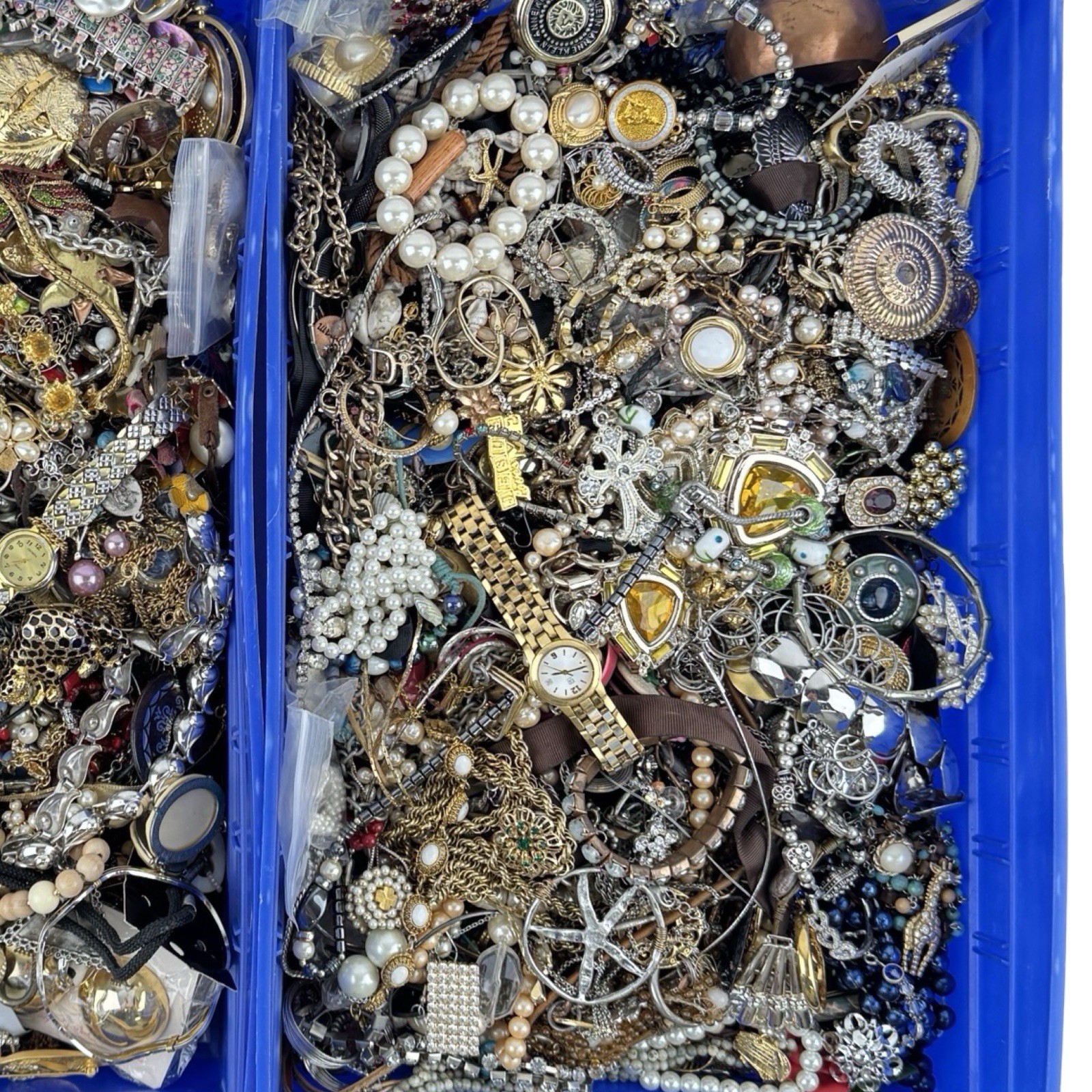 5 Pound Unsorted Tangled Jewelry Vintage Modern Wear Junk Mystery Treasure Hunt