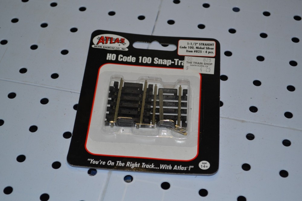 Atlas HO Scale Code 100 1.5" Straight 4-Pack Model Train Track