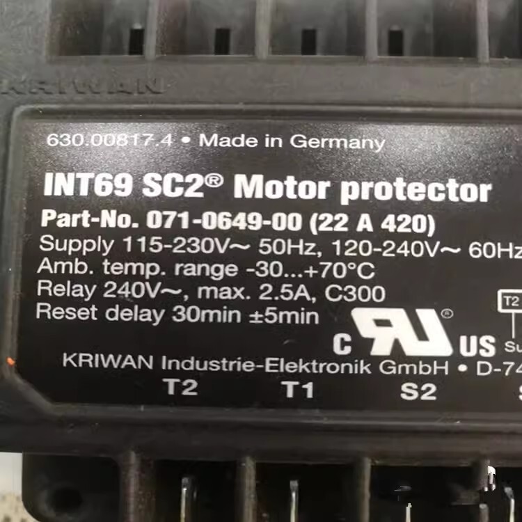 1pcs KRIWAN Protection Module INT69 SC2 Motor Protector 115-230V