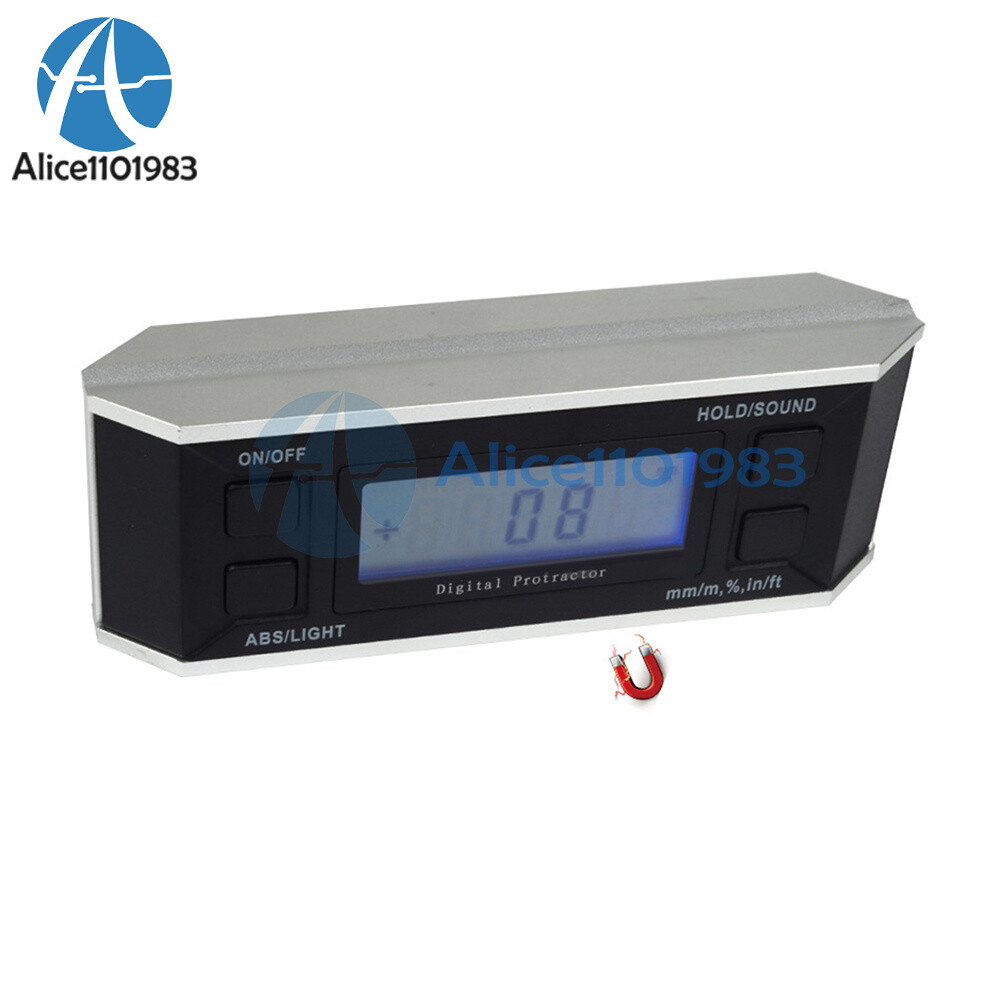 Digital LCD Inclinometer Level Box Protractor Angle Finder Bevel Gauge 4*90°
