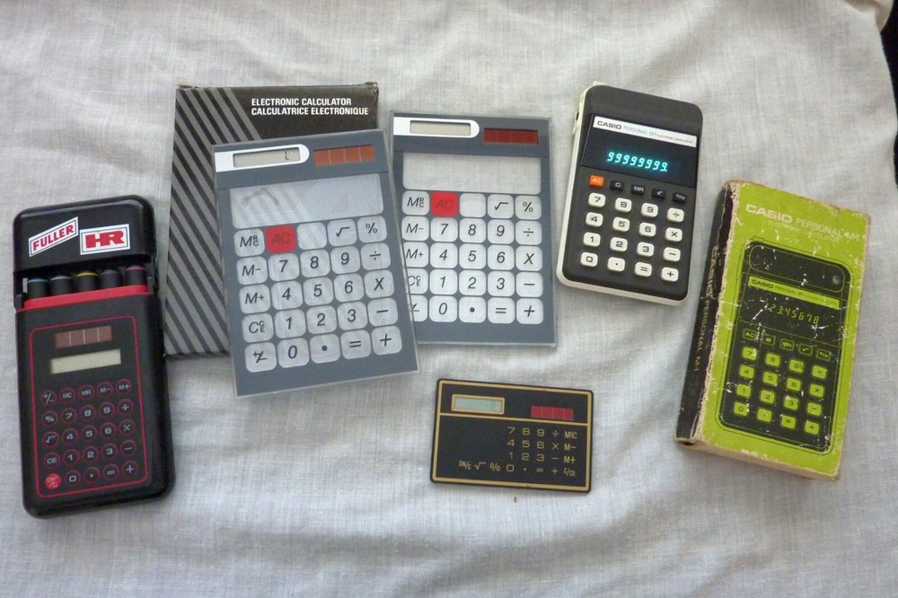 5 vintage calculators 