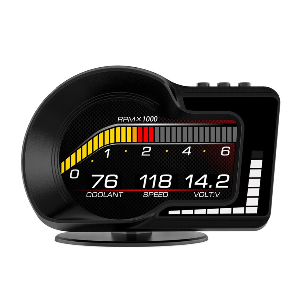 OBD+GPSSmartGaugeCarHUDHeadUpDisplayDigitalGPSSpeedometerUniversal-