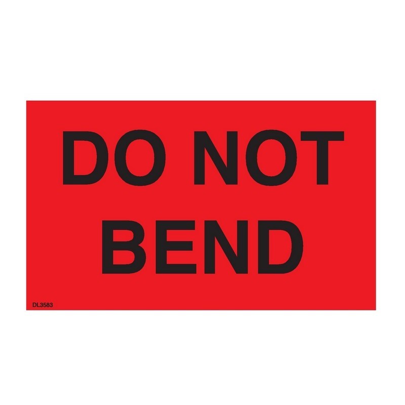 3" x 5" Do not bend labels (500 per Roll)