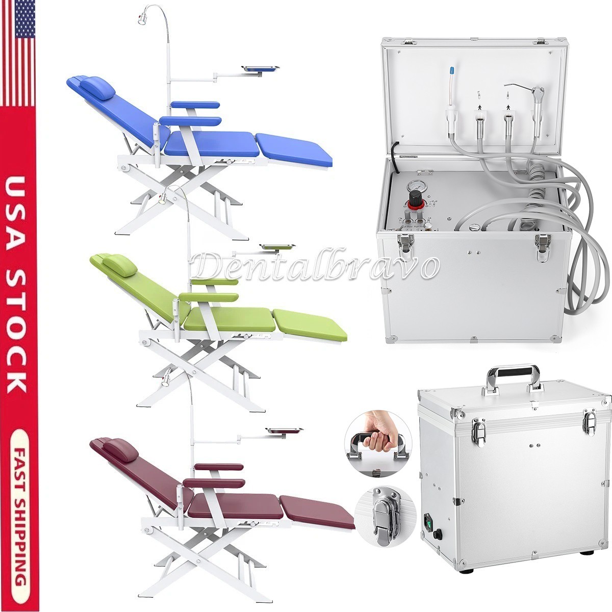 Portable Dental Mobile Delivery Unit System with Air Compressor 4Hole /Chair