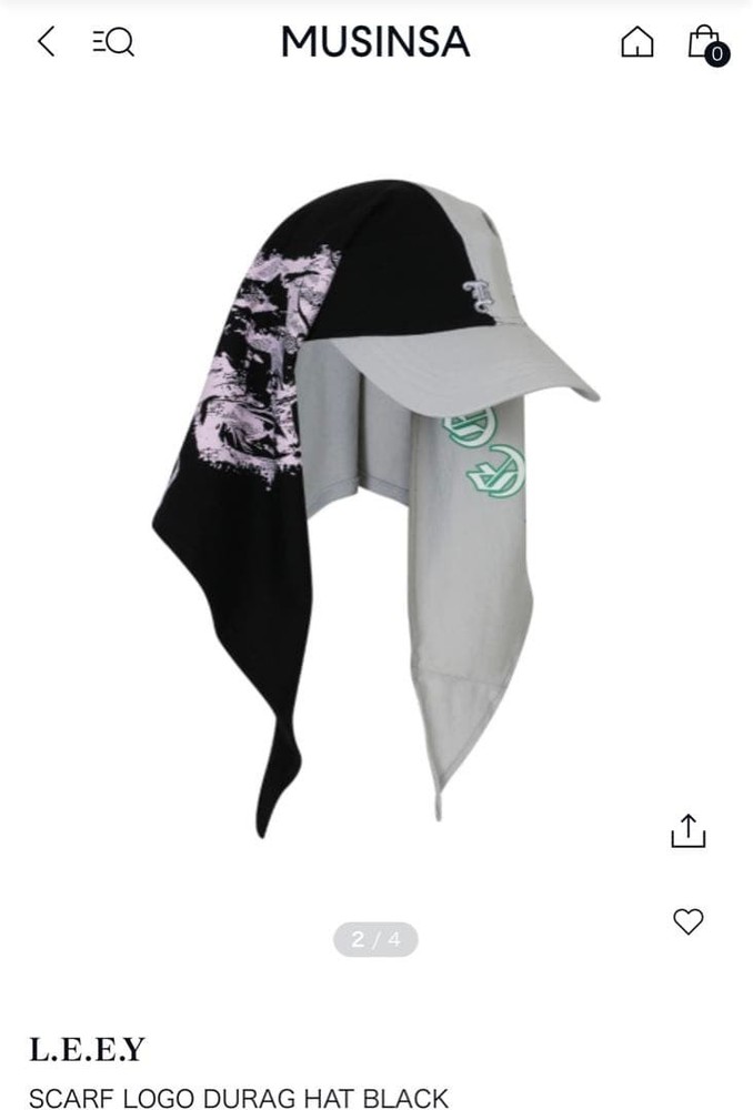 L.E.E.Y SCARF LOGO DURAG HAT BLACK