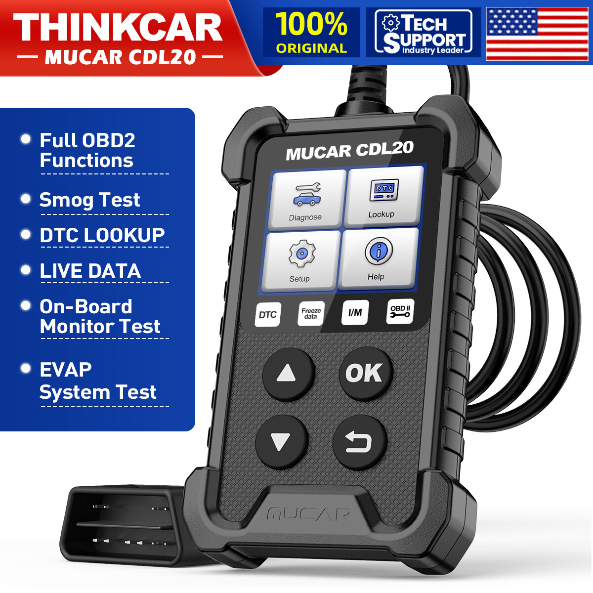 2024 MUCAR CDL20 Car OBD2 OBDII Fault Code Reader Engine Diagnostic Scanner Tool