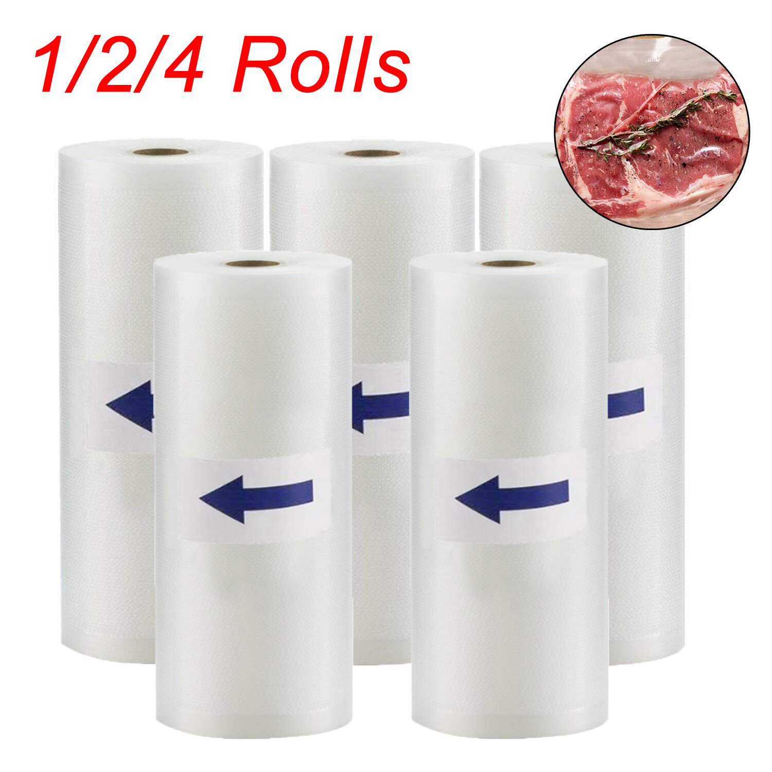 8"x50' 11"x50' 8"x20' Vacuum Sealer Bags Rolls Food Saver Embossed Bag 4 Mil