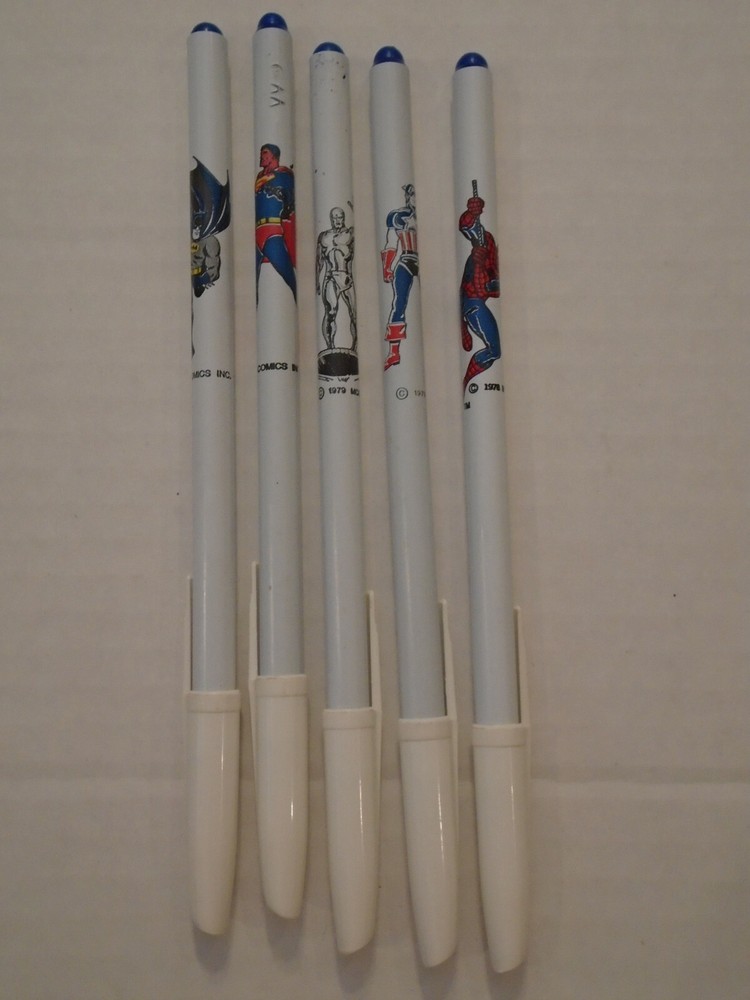 DC Comics & Marvel SUPERHERO PEN Set of 5