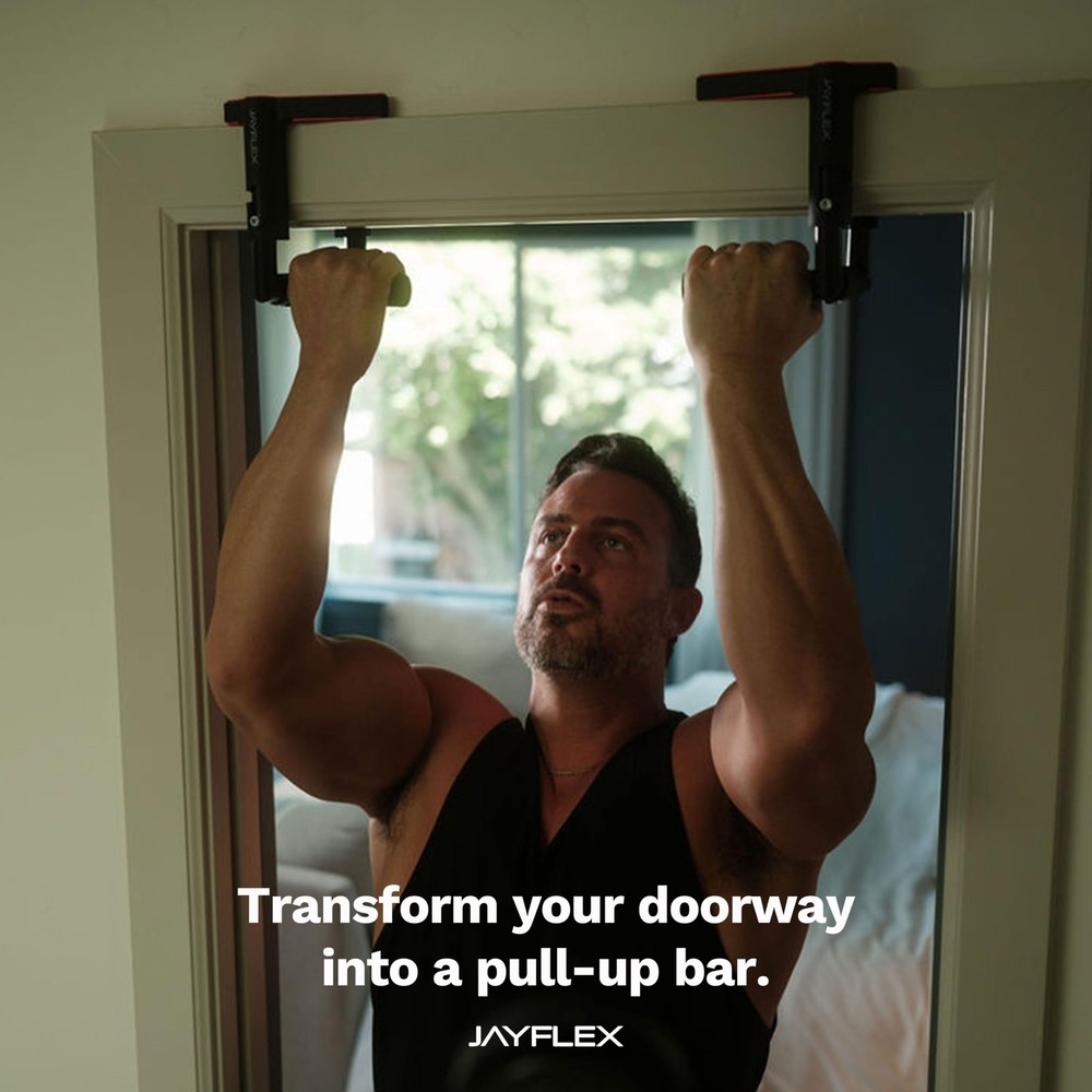 CrossGrips Compact Pull Up Bar - Pull Up Bar Door Frame for Work from Home Fi...