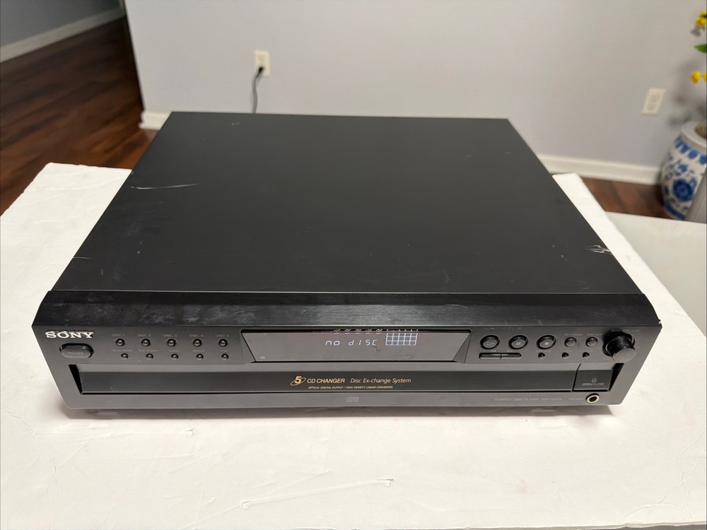 Sony 5-Disc CD Carousel Changer Exchange System CDP-CE375 Player with Remote