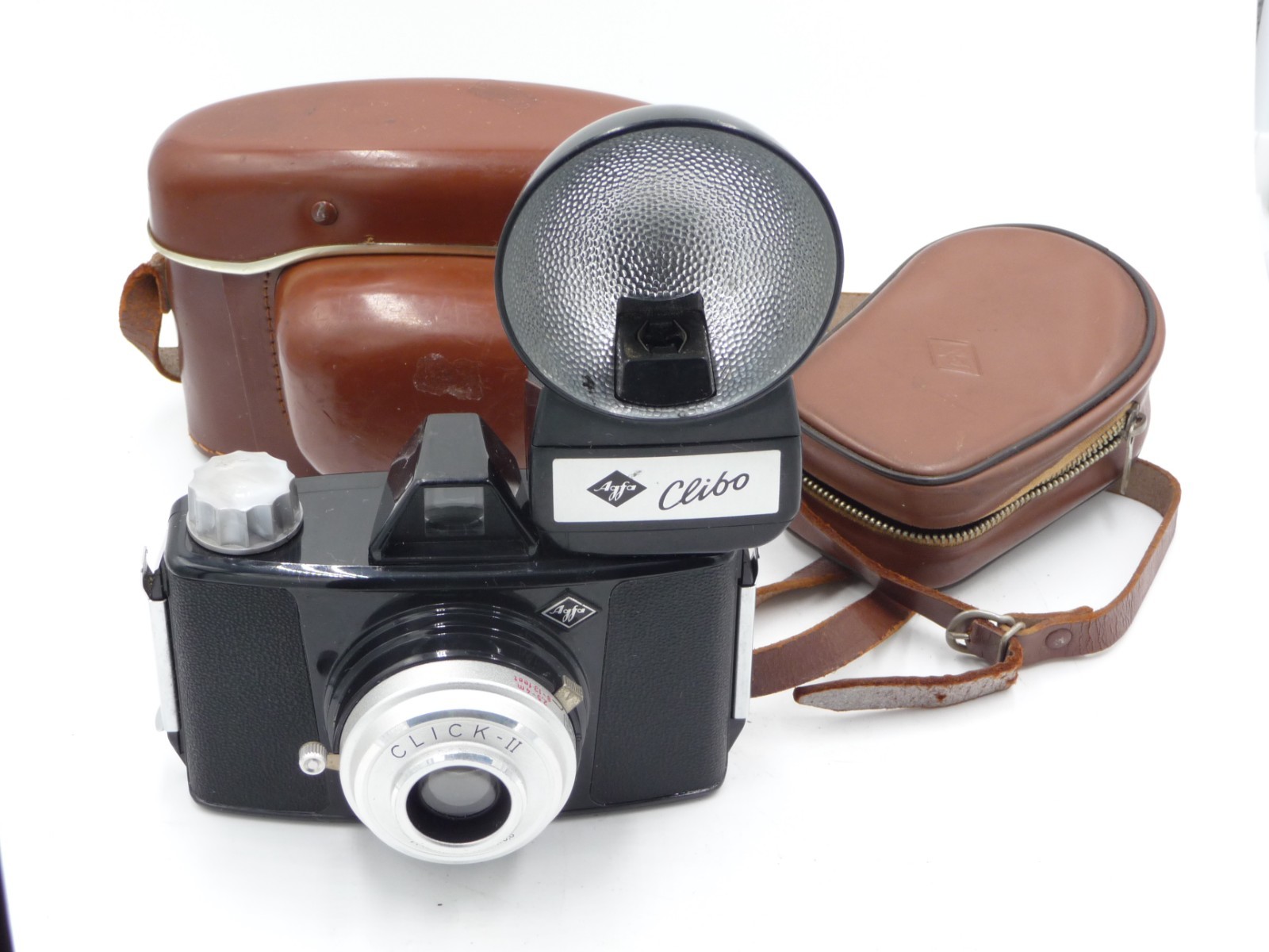 Agfa Click II with Clibo flash and cases
