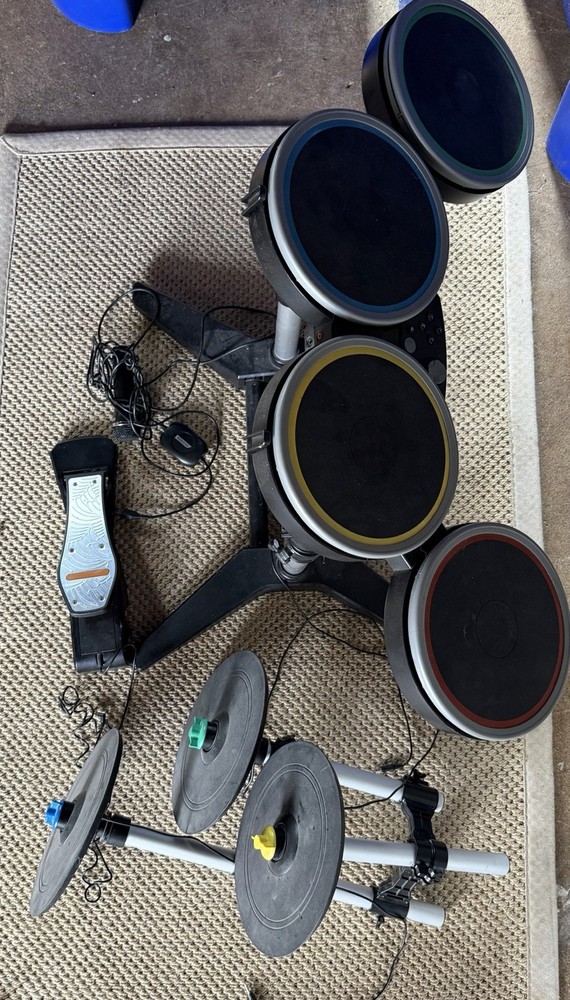 Fender Rock Band 4 Wireless Stratocaster Guitars, Drum Set, Microphone Bundle