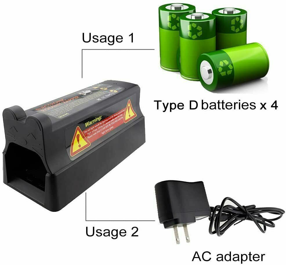 3PK Electronic Mouse Rat Trap Pest Control Electric Rodent Zapper Home Garden