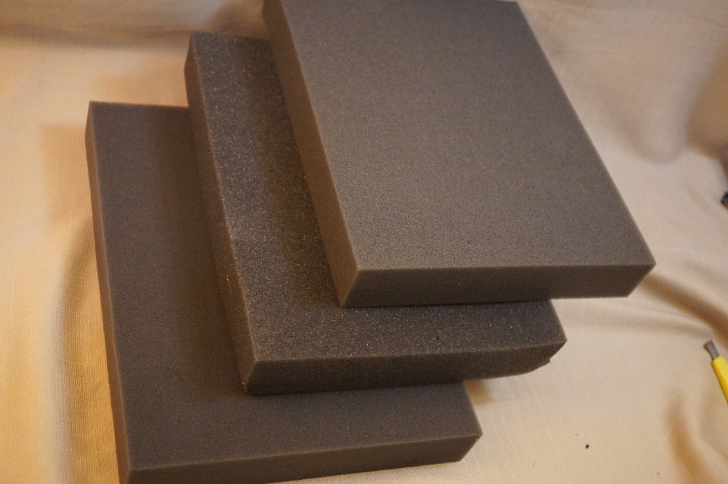 Lot 3 - Recycled Foam Gray Packing shipping Protection Medium Density Block 3x