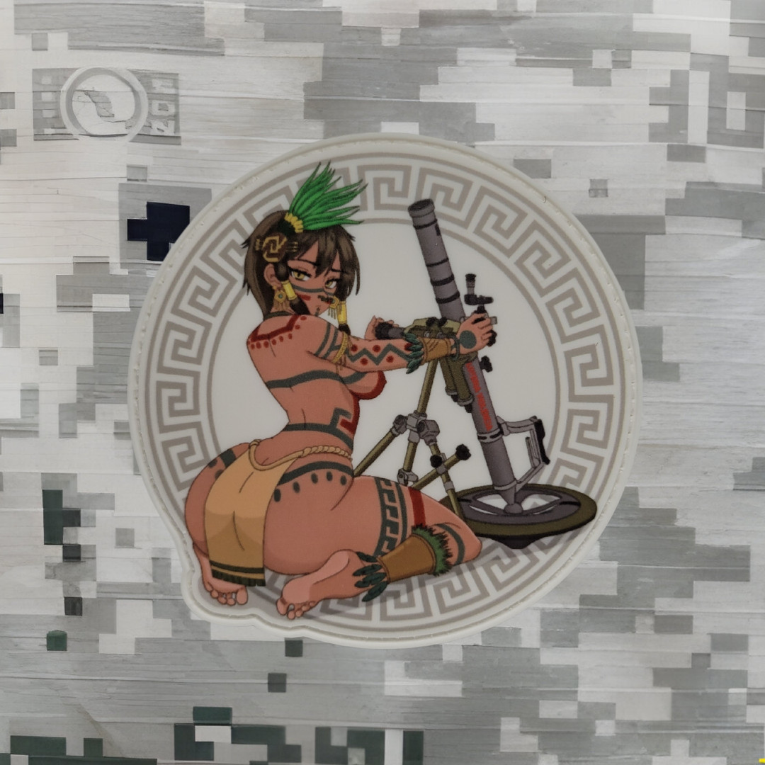 Mexican Military, Aztec Artillery weeb waifu girl morale airsoft anime PVC patch