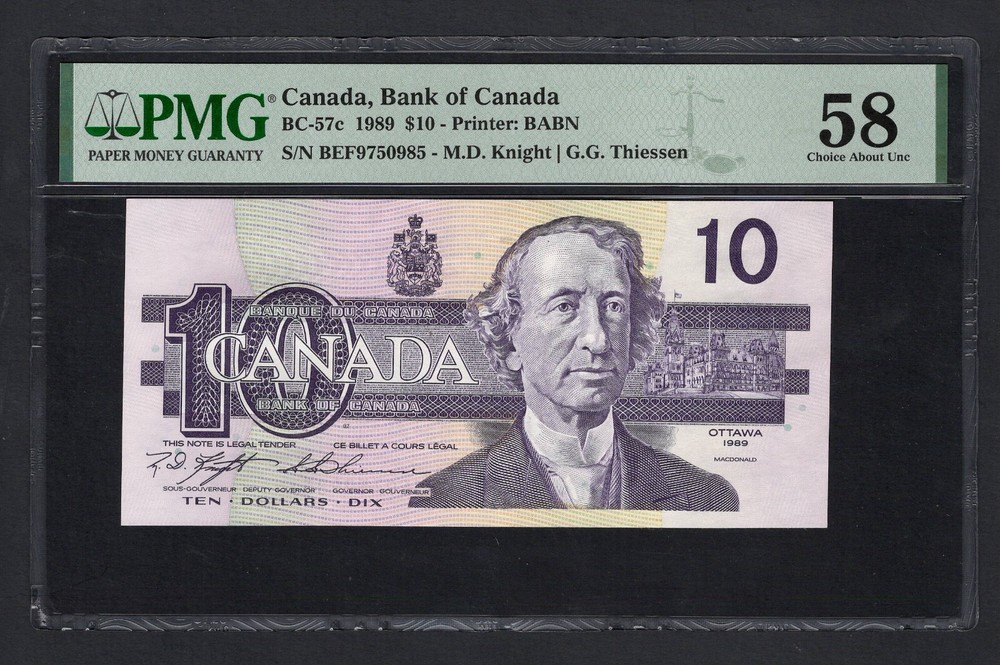Canada 10 Dollars 1989 BC-57c About Uncirculated