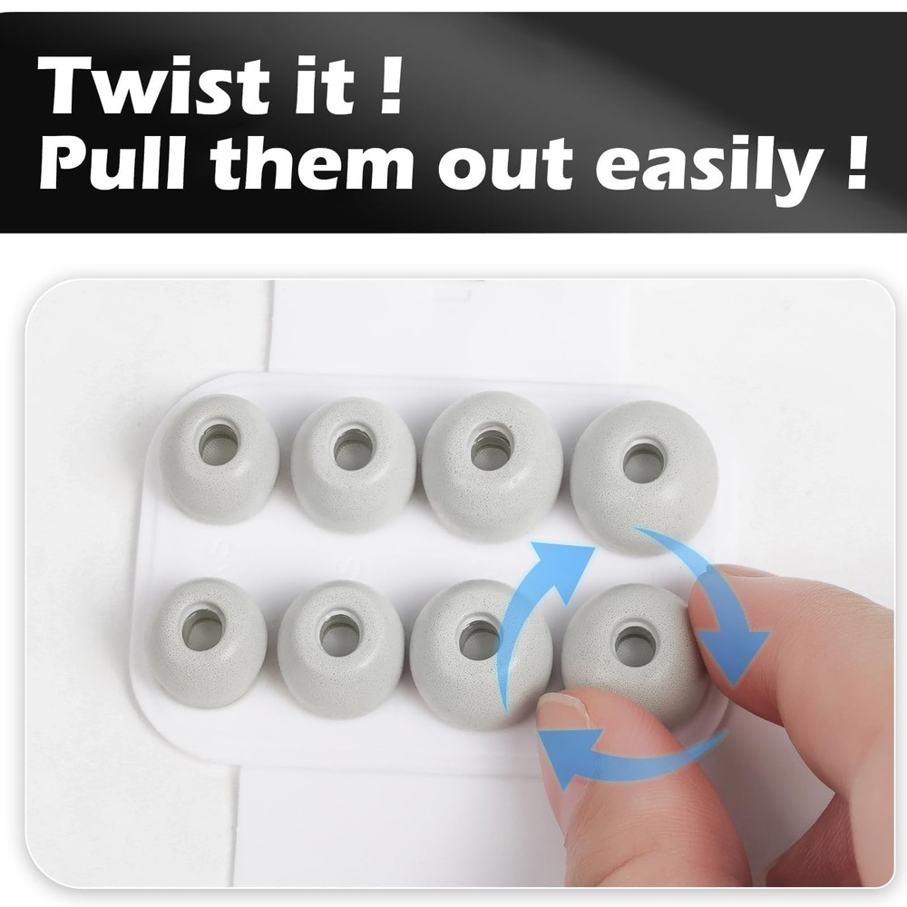 Vsagier Memory Foam Replacement Airpods Pro 1st/2nd, 4- - Gray