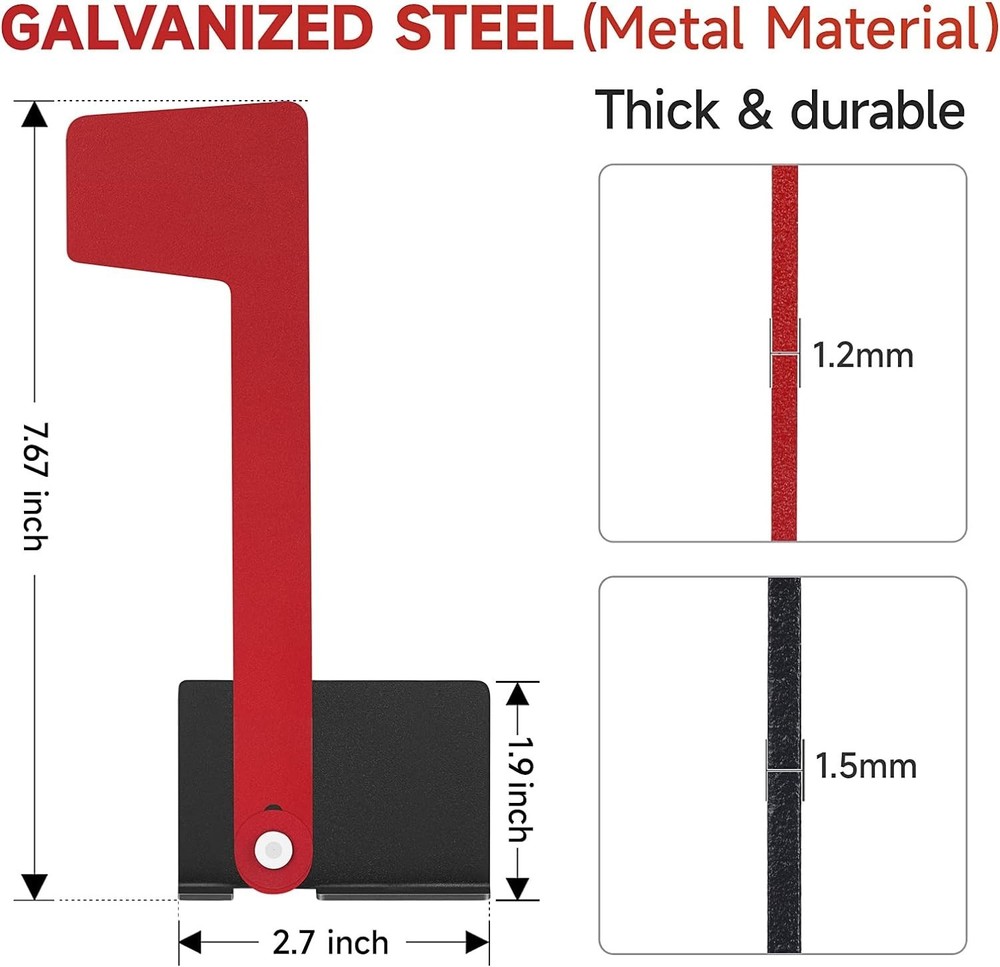 Multi-Directional Mailbox Flag with Quick Installation - Heavy-Duty Steel