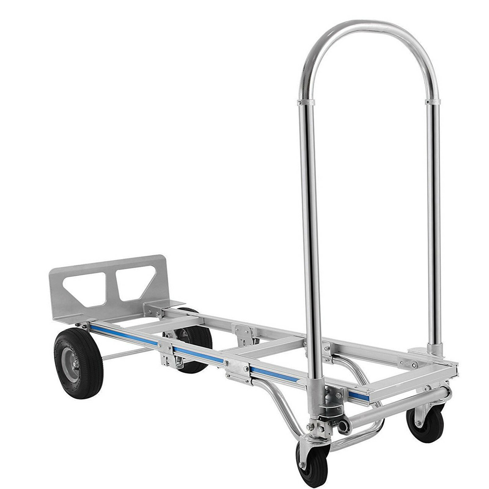 1000 Lbs Aluminum Hand Truck 2 in 1 Heavy Duty Convertible Folding Dolly Cart