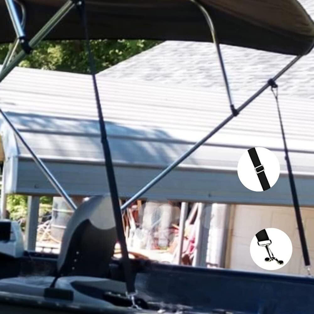 4X 28" To 60" Top Tie Down Webbing Straps For Bimini With Loop Snap Hook NEW