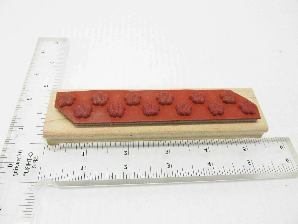 Striped Patchwork Heart Border Rubber Stamp - Stamp Set B69