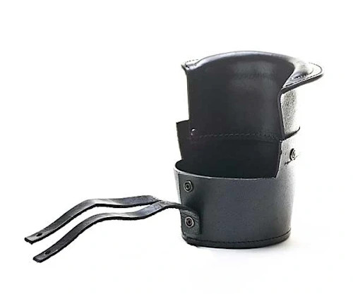 Pool Table Bucket Pocket Set. Black Leather.