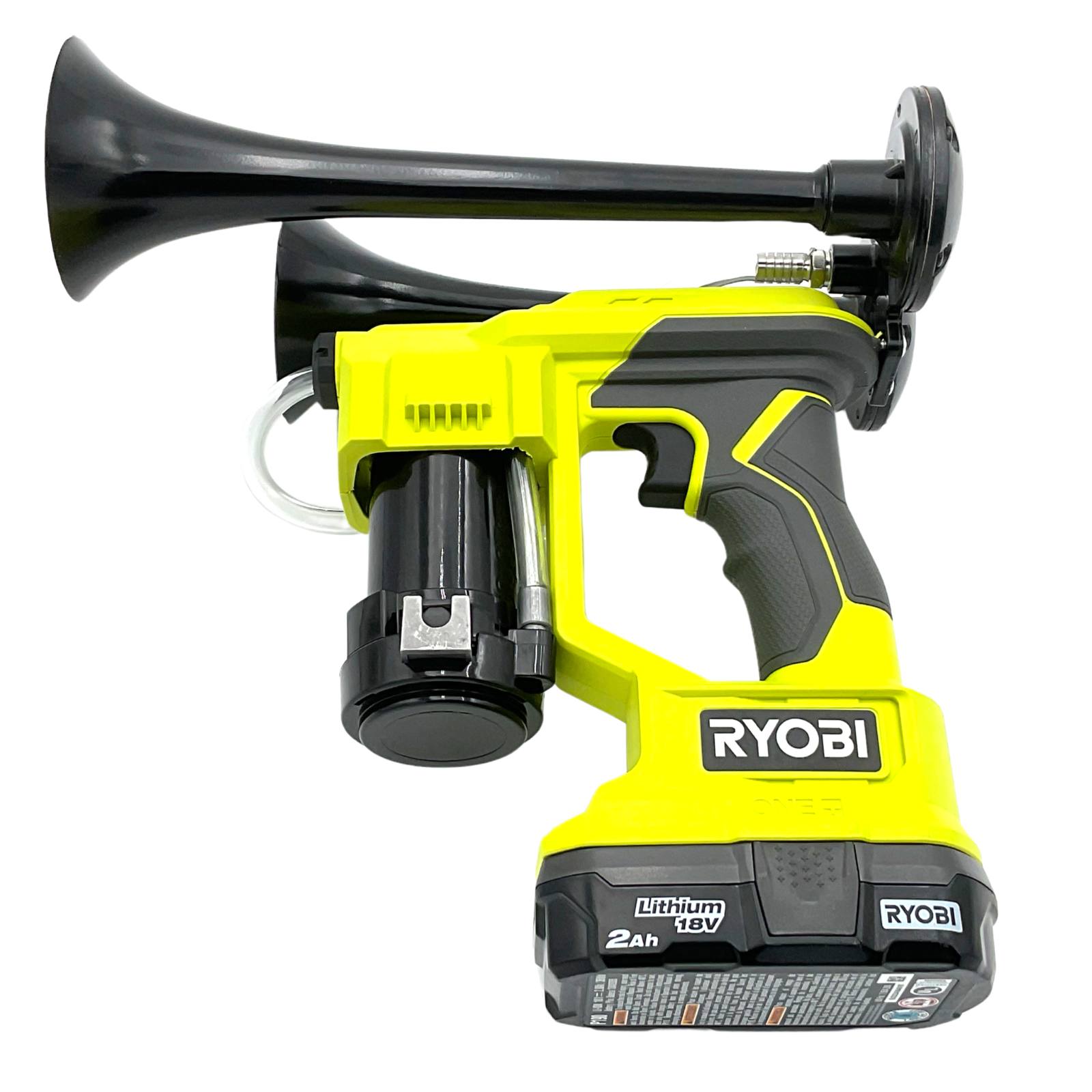 For Ryobi 18V Drill Train Air Horn Dual Black Air Trumpets Double Loud Trumpet