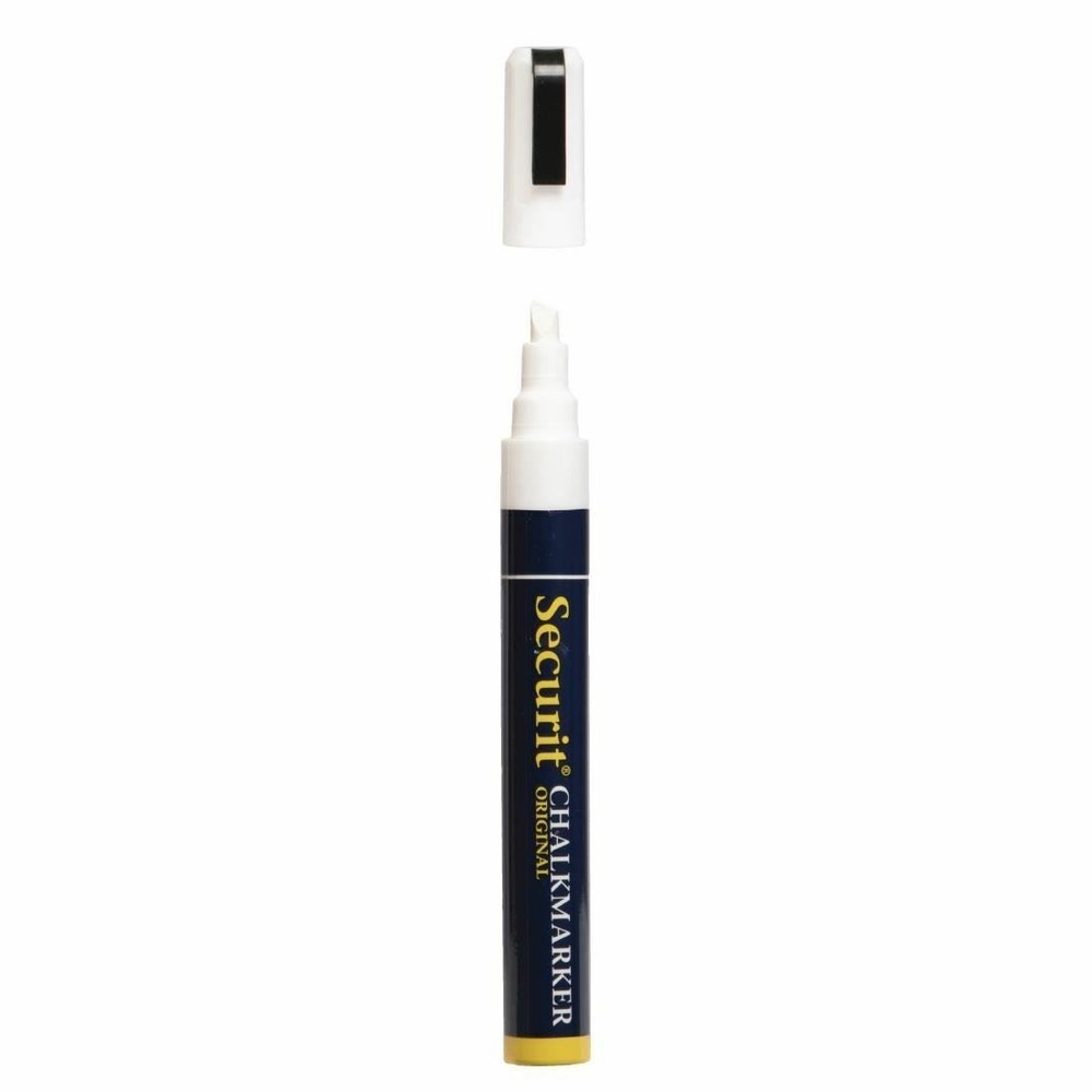 Securit Chalk Markers in Plastic with CD Dims & Chisel Tip - Pack of 2
