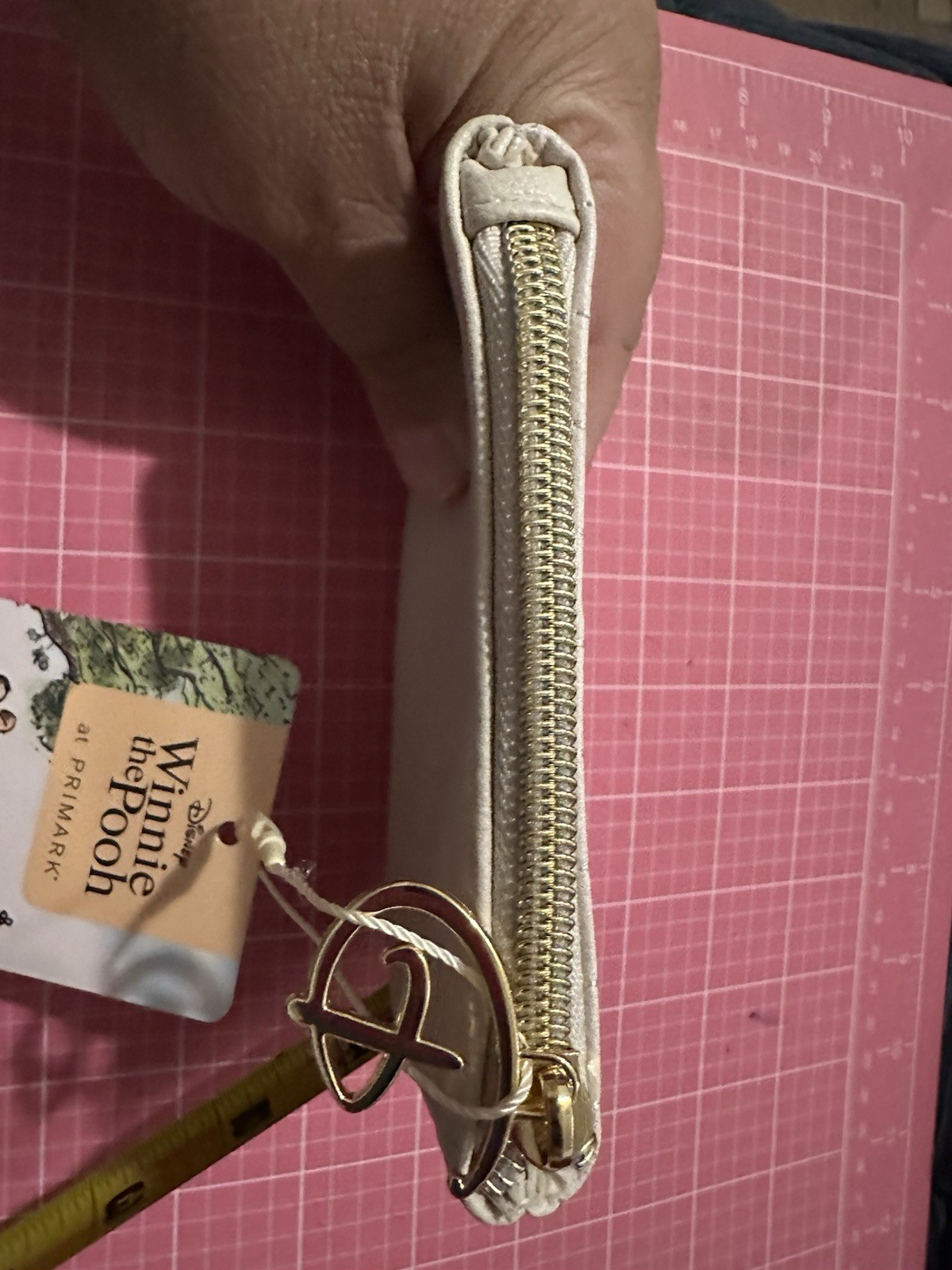 PRIMARK DISNEY WINNIE THE POOH QUILTED ZIPPER MINI WALLET COIN PURSE NWT new