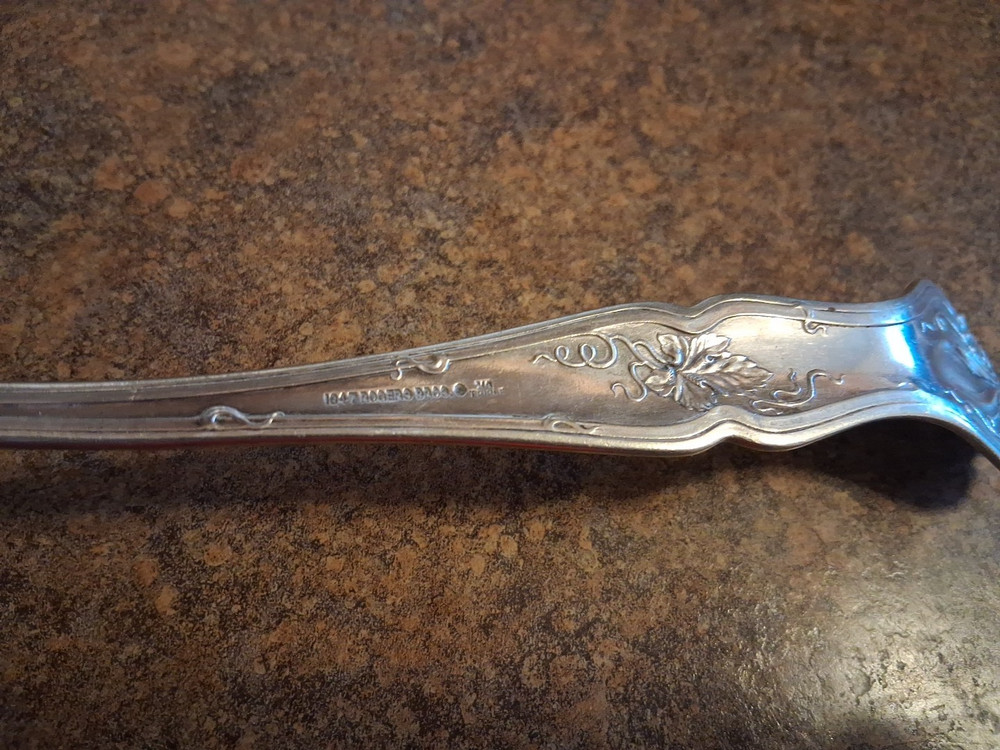 1847 ROGERS Vintage Grape Pattern- Large Soup Ladle 10 7/8”