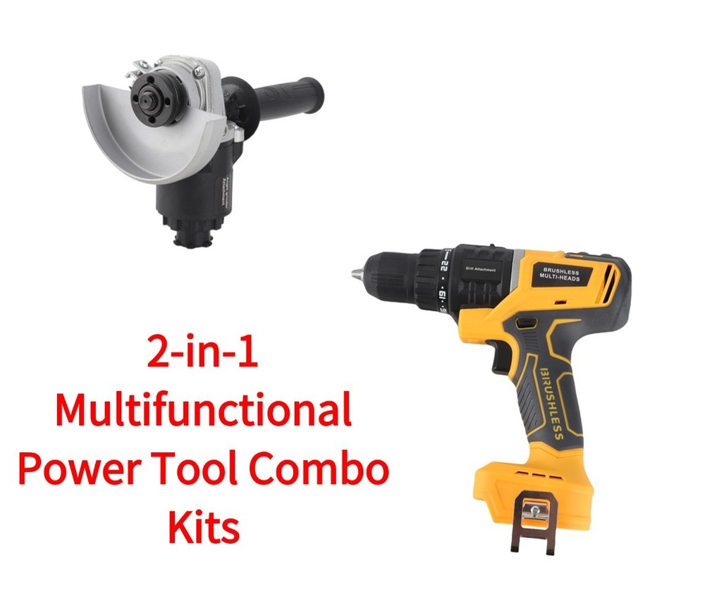Cordless Power Tool Combo Kit 20V Drill Driver Electric Drill Angle Grinder GRGH