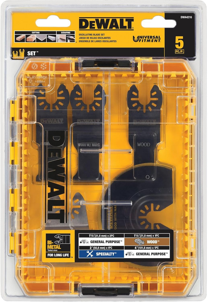 Oscillating Tool Blades Kit, 5-Piece (DWA4216)