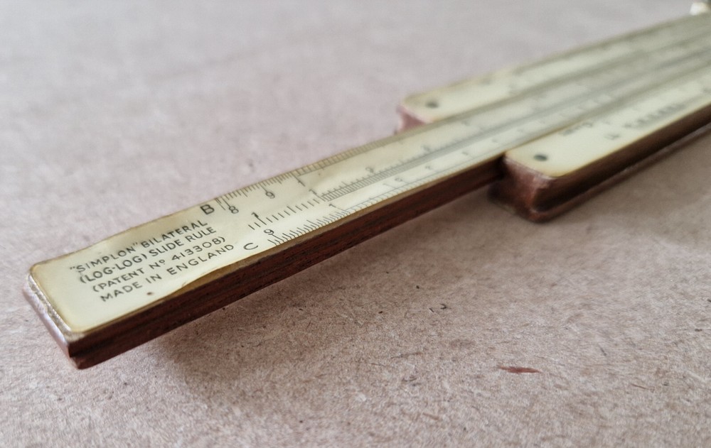 Vintage Simplon Bilateral 413308 Engineering Slide Rule