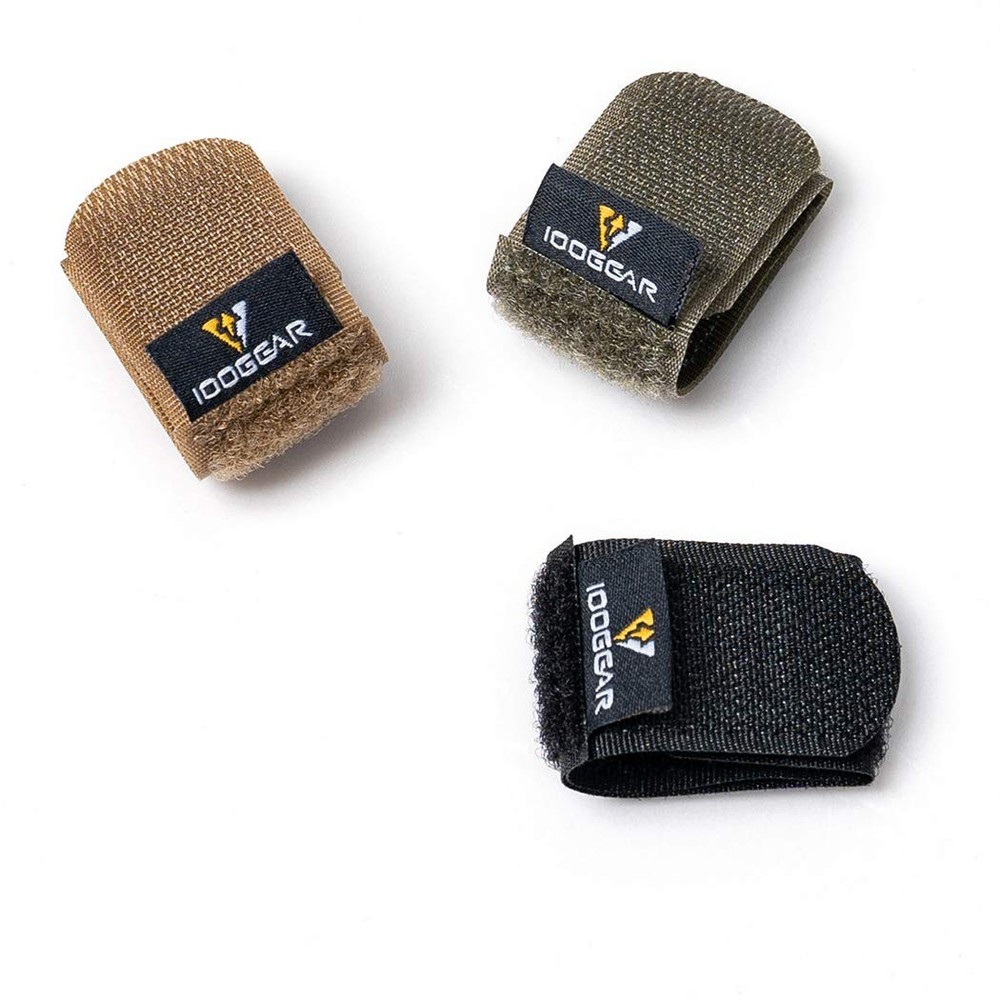 IDOGEAR Tactical Hook Loop Reusable Straps Black - 2 Small + 2 Medium 4 pcs