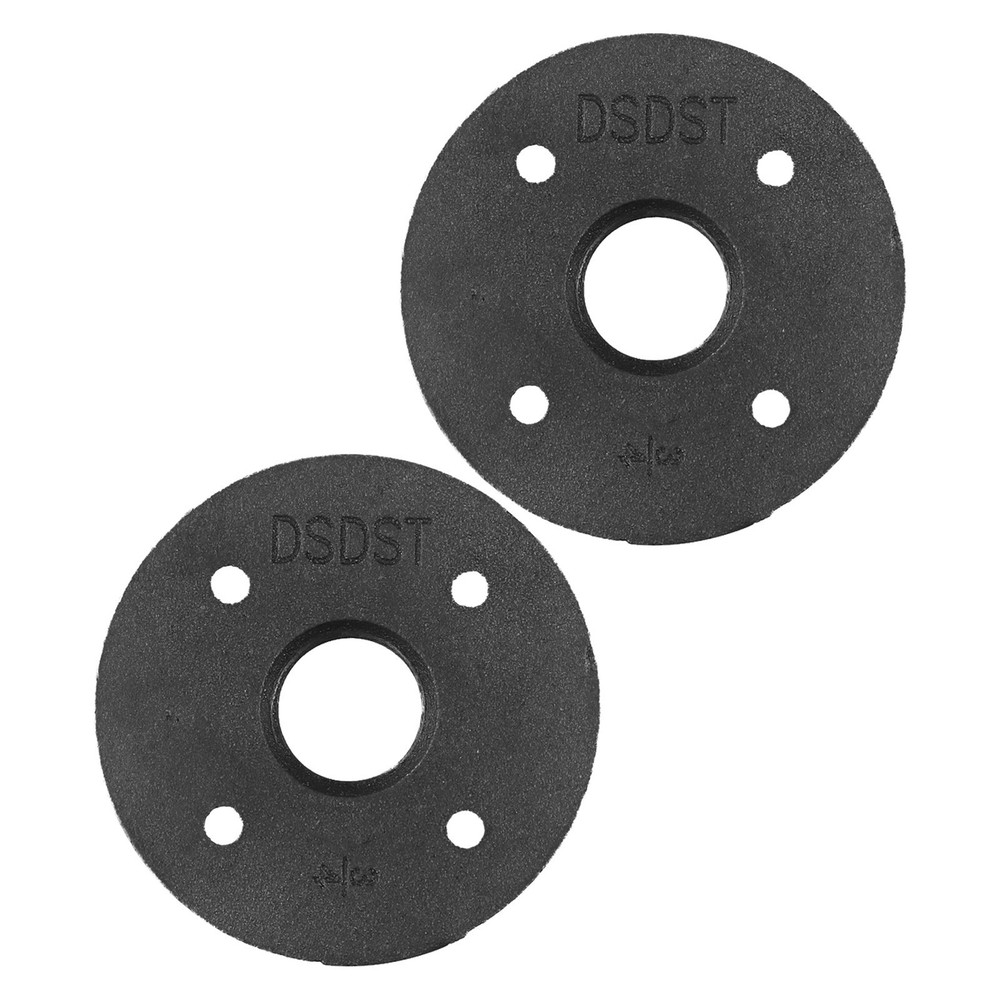 34 Black Iron Pipe Flange 2 Pack with Threaded H for Easy Installation