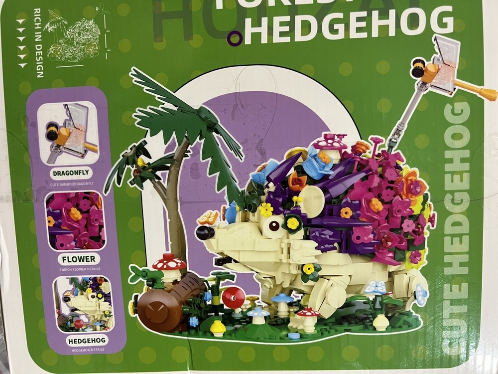 Building Blocks Hedgehog & Flowers Model Romantic Creative Gift Bricks
