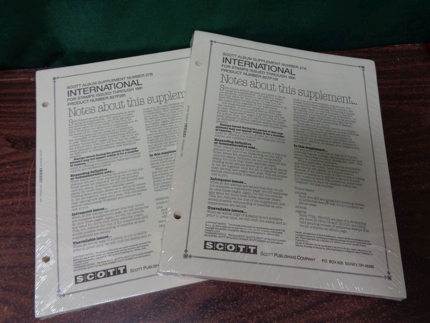 Scott International Stamp Album Supplement 1991 1992 1993 1994 2001 2003 unused