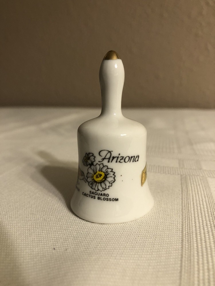Arizona State Flower & Bird Mini Ceramic Bell