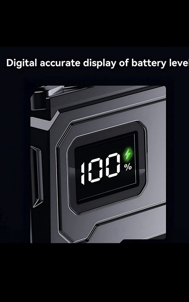 Multifunctional LED Flashlight Magnet Power Bank Type-C Display Black