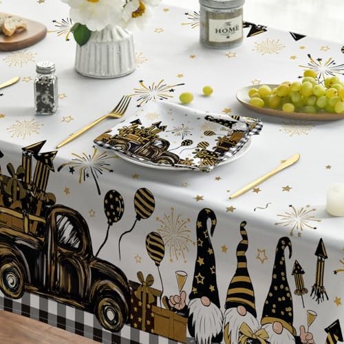 Newyear Tablecloth 60×120 Inch Rectangular 60" x 120" (Rectangular) Yellow