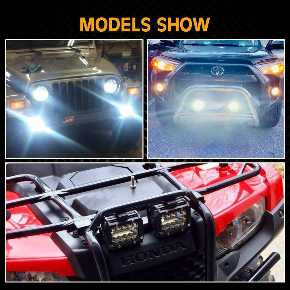 Trailer Tow Hitch Mount Bracket + 4'' LED Combo Beam Offroad Work Reverse Lights