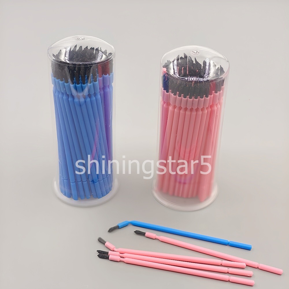 Microbrush Applicator Tips Dental Micro Brush Bendable Taper-cut Bristles 100Pcs