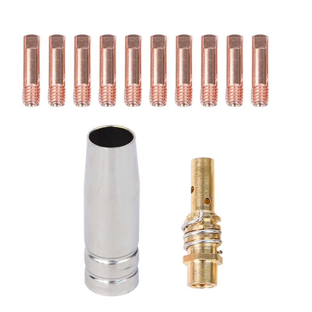 12PCS For MIG Welding Kit Accessories with 1 2mm Tips Nozzle and Gas Diffuser