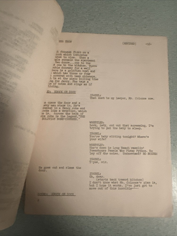 RARE 1951 Jerry Colonna Show Script