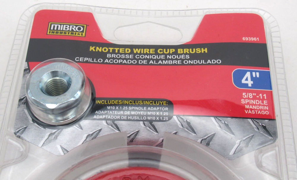 Mibro 4 Inch Knotted Wire Cup Brush Includes Adaptor