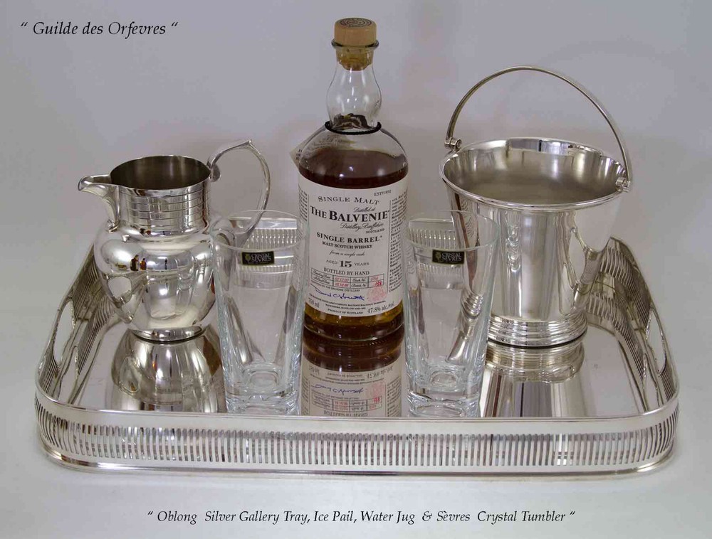 Silver Gallery Tray Oblong , Pierced Border