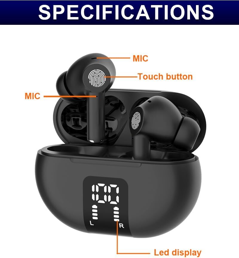 Bluetooth 5.3 Translator Earbuds 144 Language Two Way Instant Translation Device