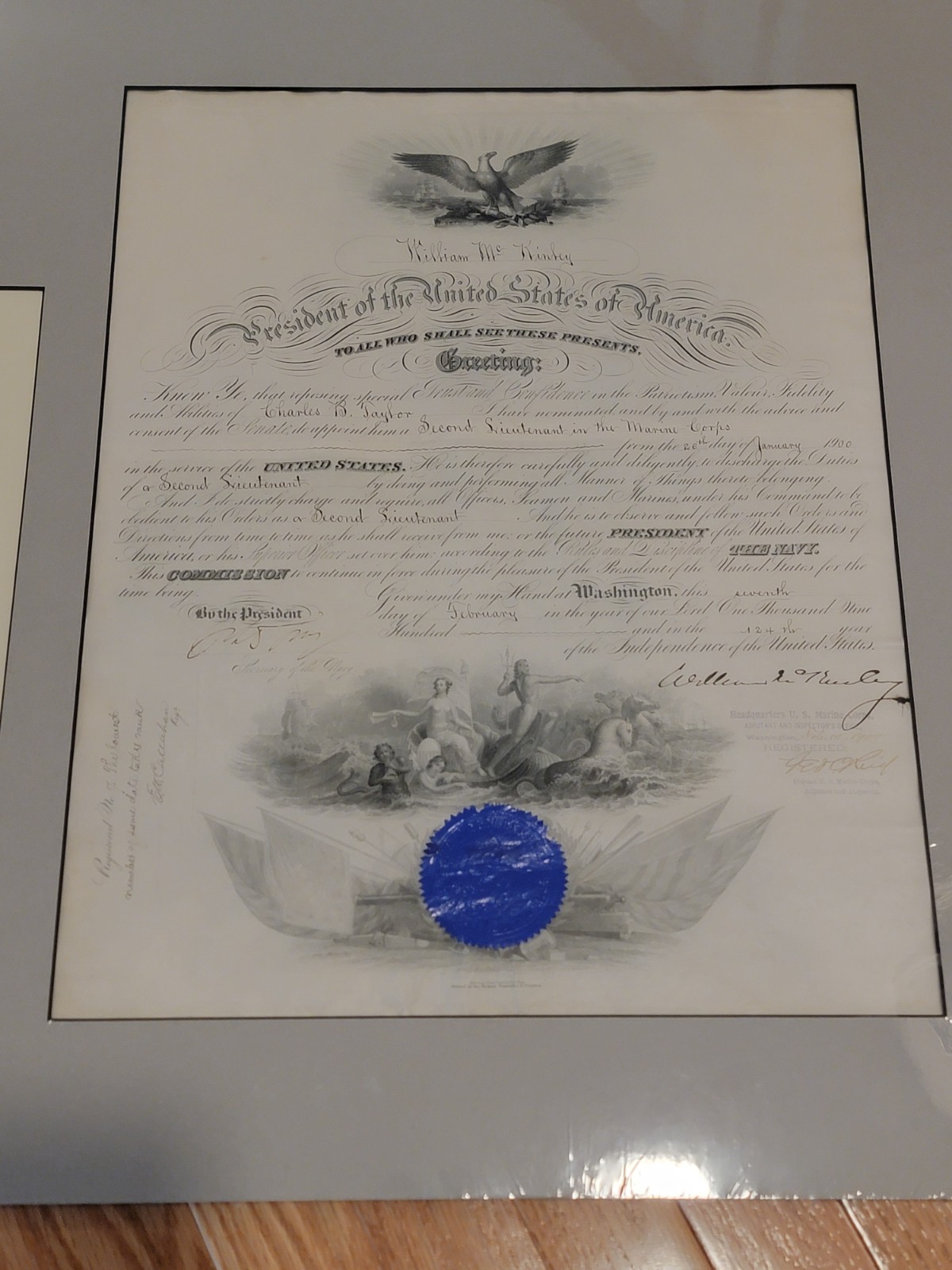 🌟 RARE President William McKinley SIGNED U.S. Marine 1900 Military Appointment