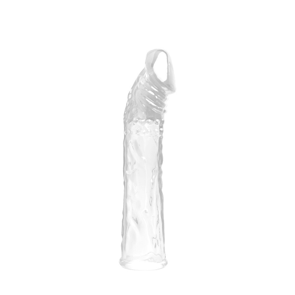 Extra 2" Penis Extender Sleeve with Ball Loop, Reusable Condom 20% Girth 7.2"